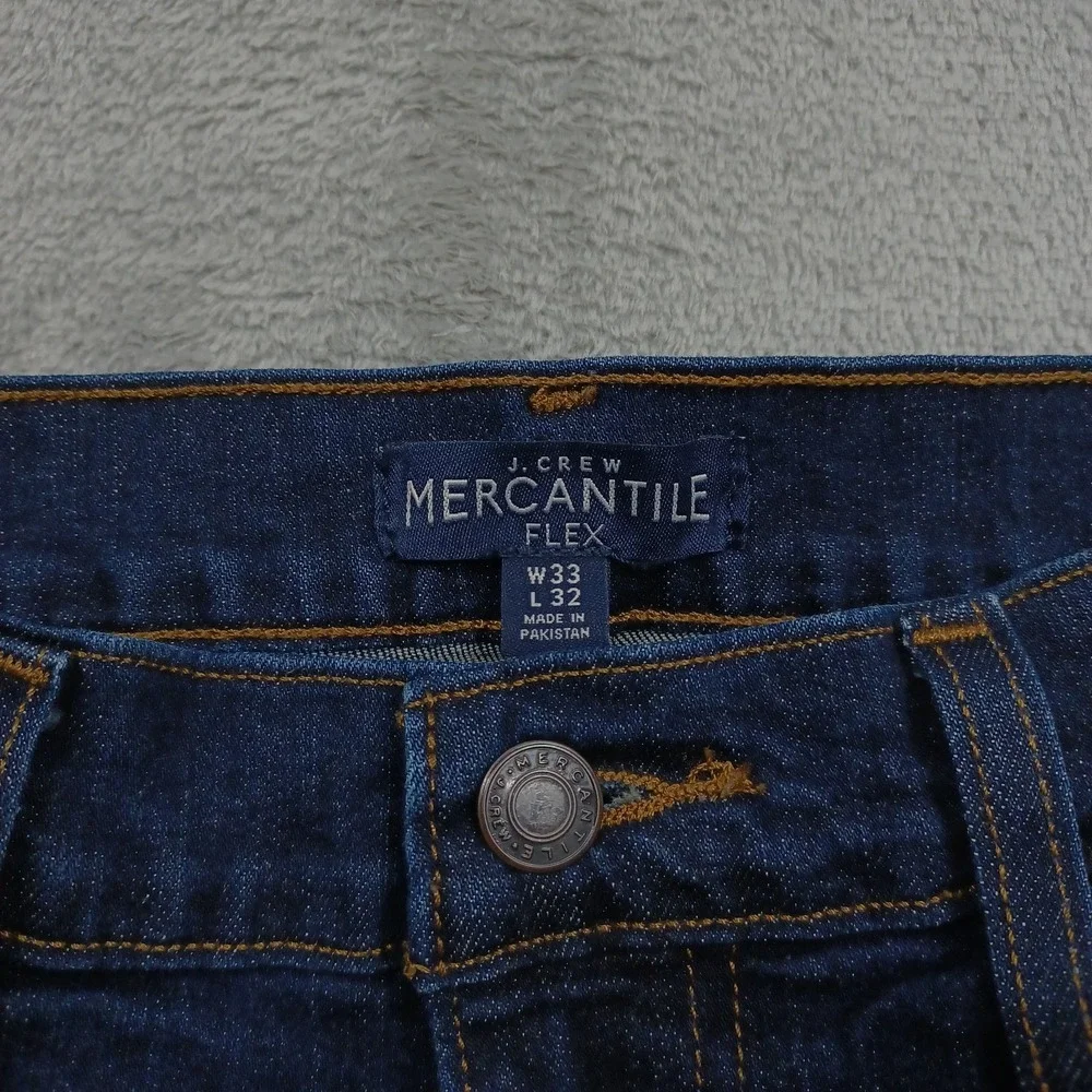 J Crew Pants Mens 33x32 Blue Denim Straight Preppy Casual Pockets
